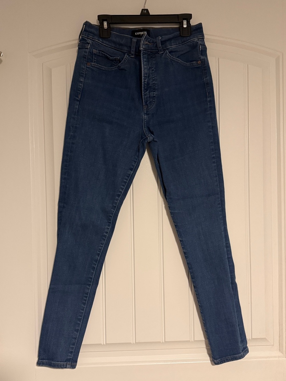 Express High-Rise Skinny Jeans in Dark Blue